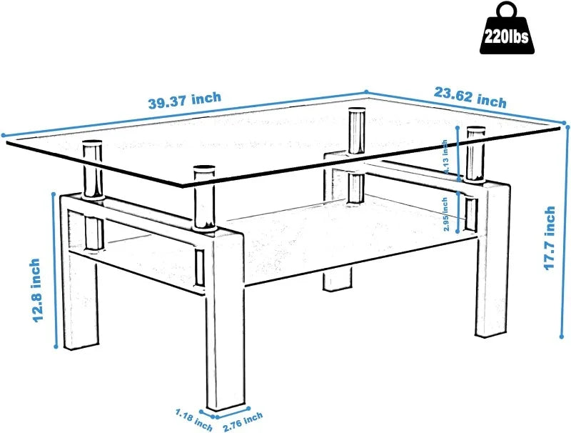 Rectangle Glass Coffee Table