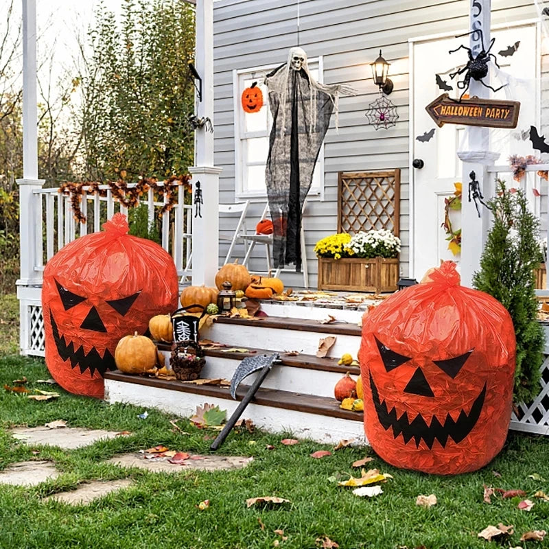 Large Halloween Pumpkin Plastic Leaf Bags