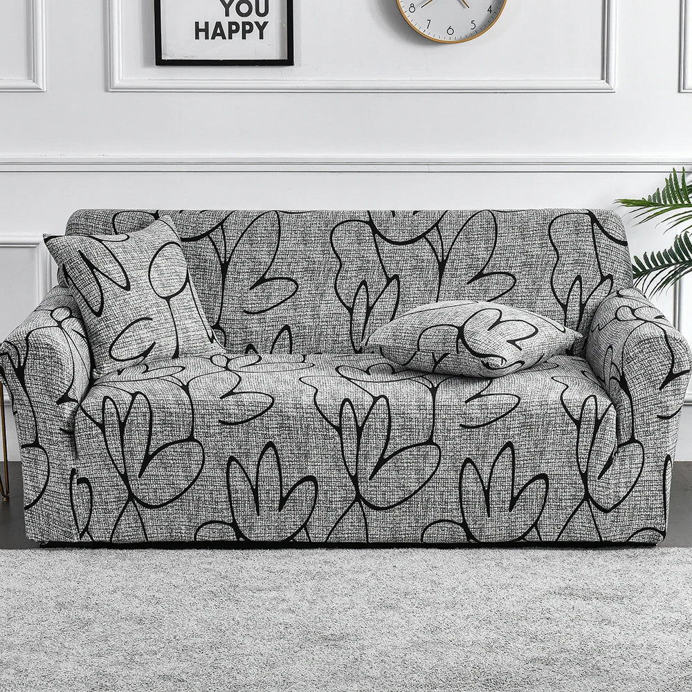 1pc Printed Elastic Sofa Cover