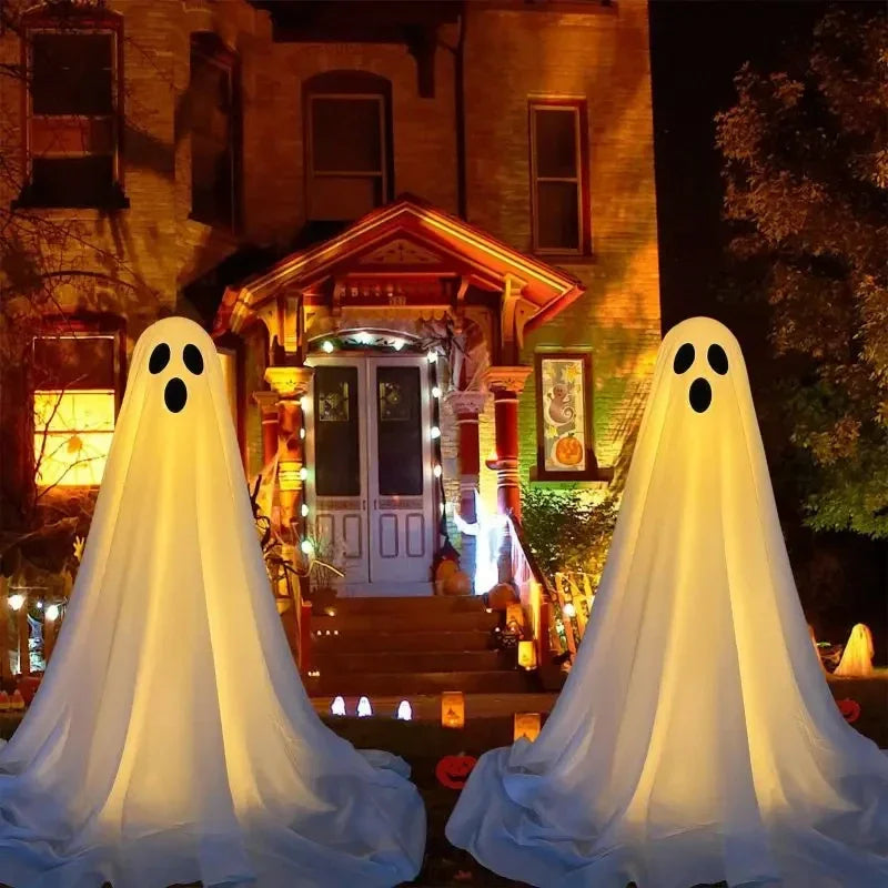 Spooky Ghost Halloween Decor With Light Strings