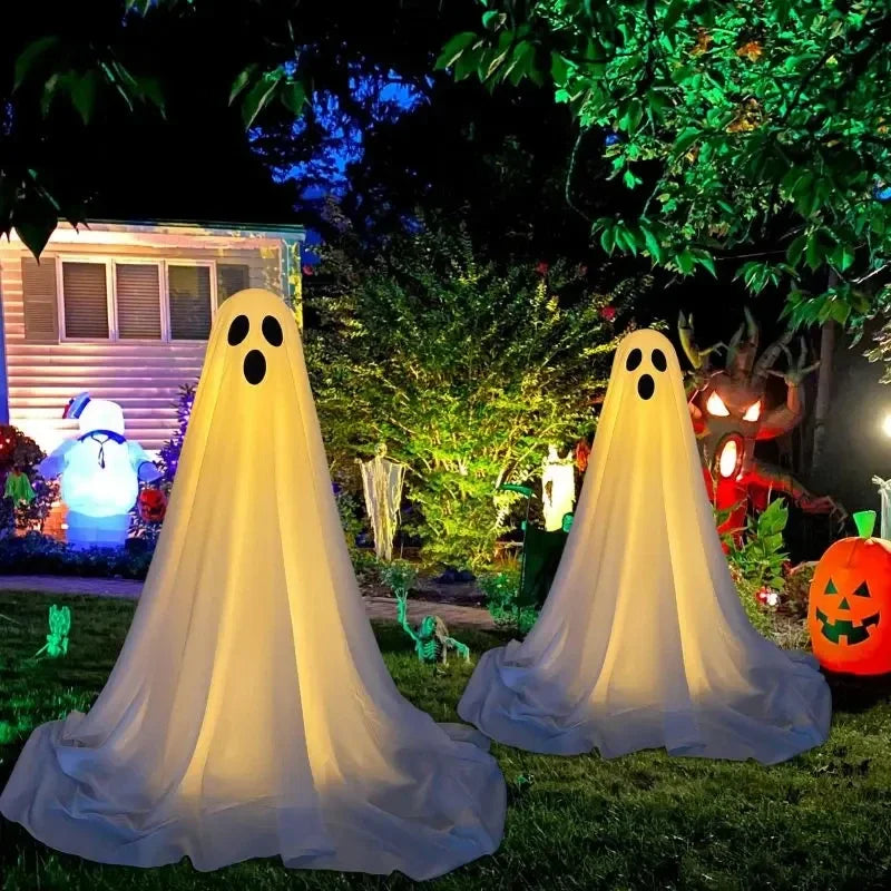 Spooky Ghost Halloween Decor With Light Strings