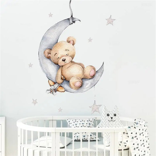 Teddy Bear Moon Wall Stickers