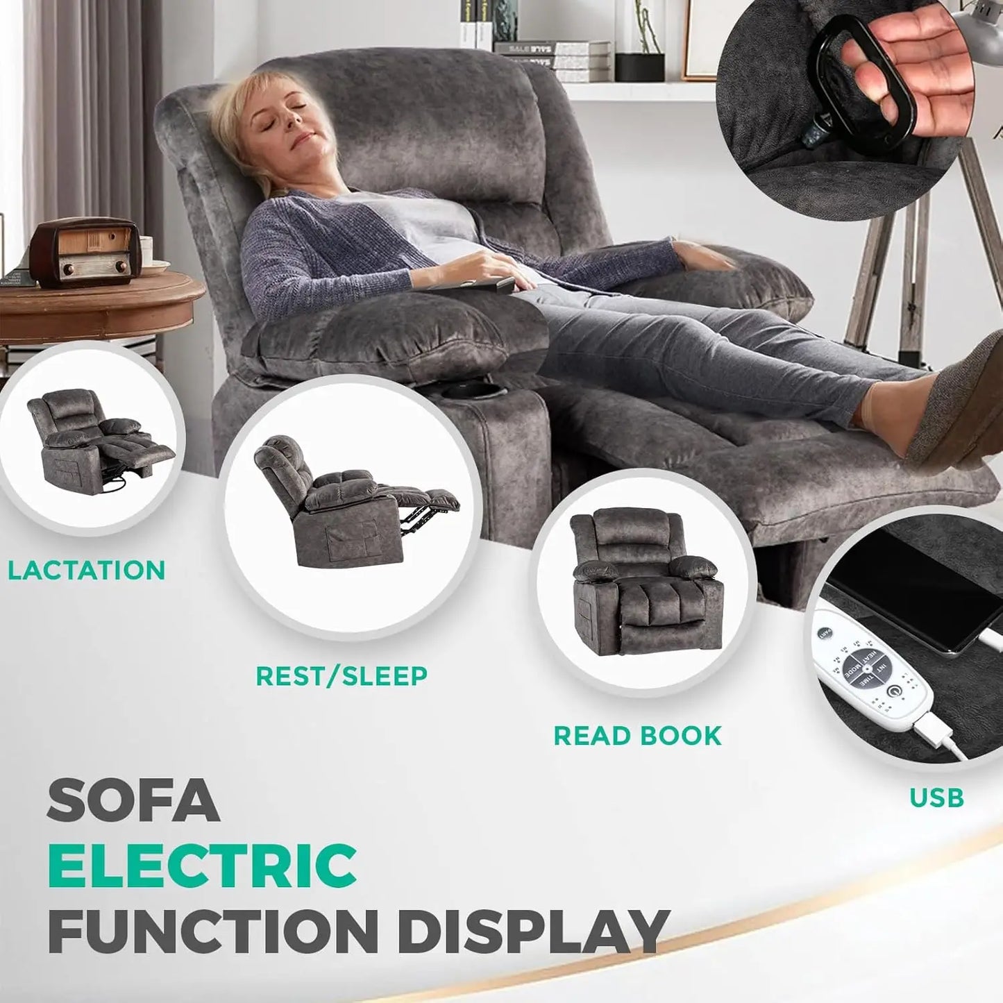 Heated, Massage Rocker Recliner