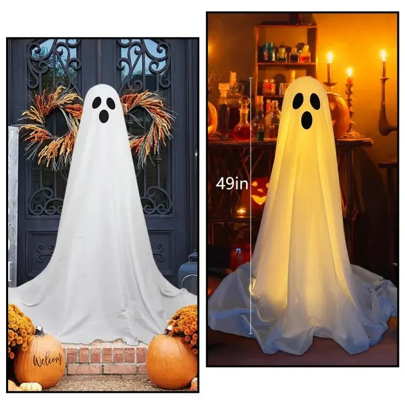 Spooky Ghost Halloween Decor With Light Strings