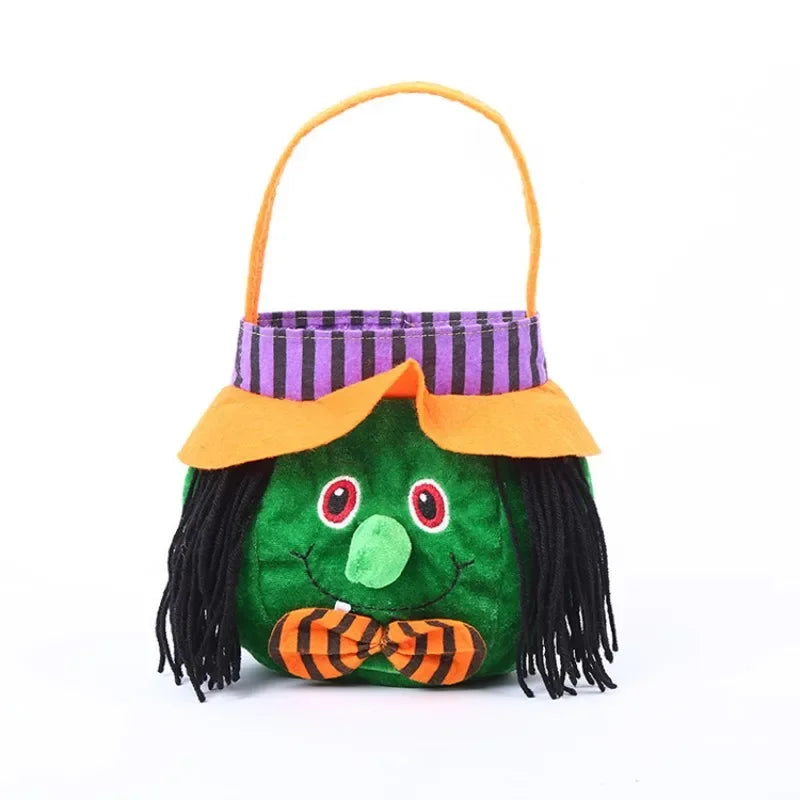 Halloween Portable Gift Bag Pumpkin Cartoon Trick or Treat Kids Candy Cookie Bags Snack Basket Holiday Party Decoration 2024