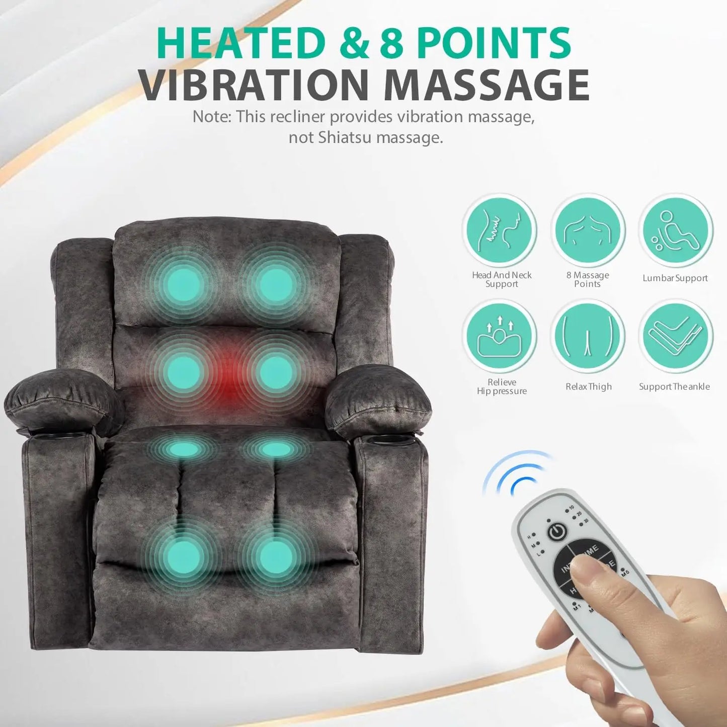 Heated, Massage Rocker Recliner